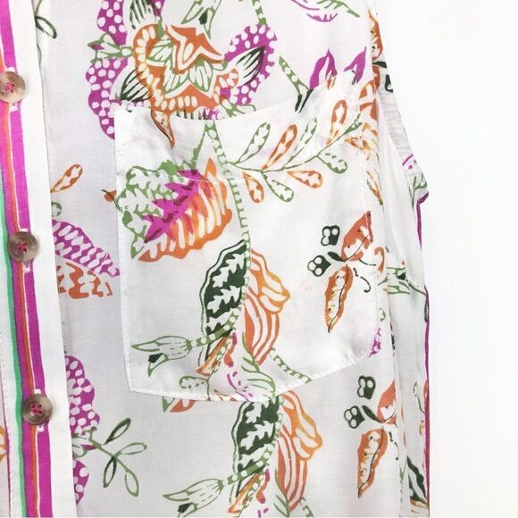 Anthropologie Akemi + Kin Ira Sleeveless Contrast Print Button Up Blouse - Picture 11 of 15